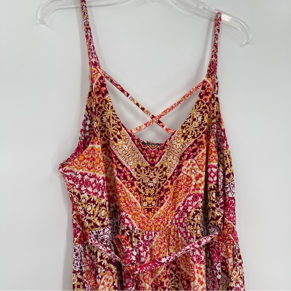 Torrid womens Floral Challis Maxi Dress Size 2X sleeveless tiered cross back - Picture 8 of 8